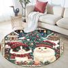 Christmas Cat Pattern Round rug,Carpet Rug for Living Room Bedroom Playroom ,Non-slip Floor Mat,Holiday Gifts and Birthday Gifts.