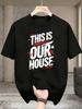 Unisexs This Is Our Home Tshirt Pure Shortsleeve Crew Neck Casual Shirt Featuring A Fitted Cut And Understated Embellishunisexts Machine Washable