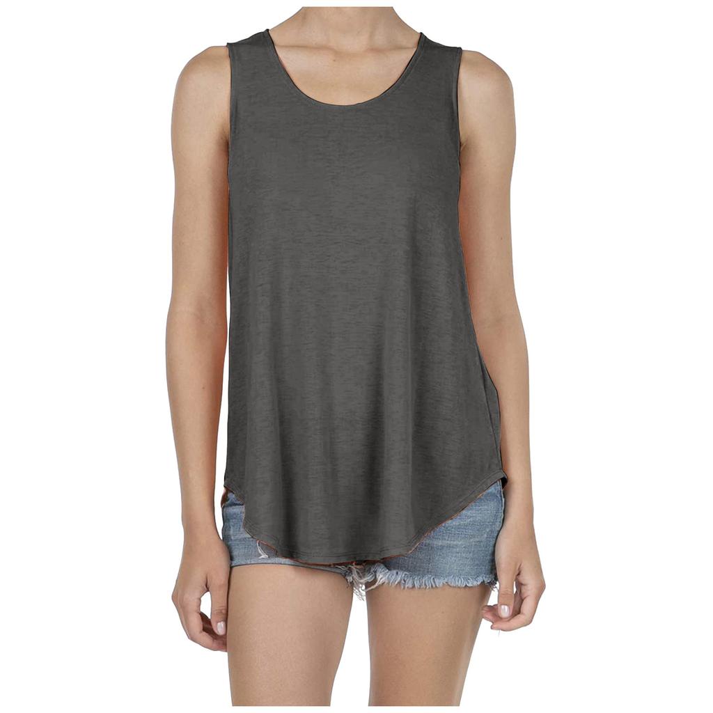 Women's Fashion Summer Soft  Sleeveless Loose T-Shirt Tank Blouse Top