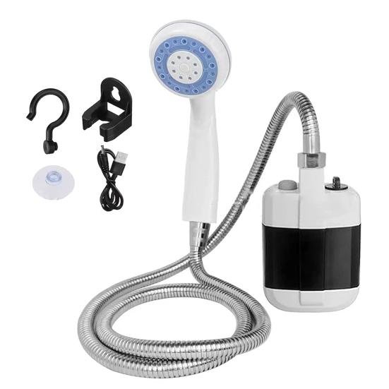 Ducha de Camping Portátil Recargable con Bomba Eléctrica y Cabezal de Ducha