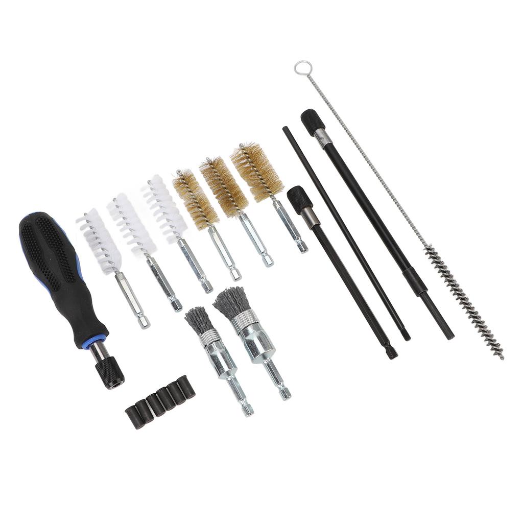 19 Pcs Diesel Injector Seat Cleaning Kit Cylinder Heads Seat Bore Cleaning Brush Universal Fit for