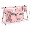 Ecarla Set 3 Kosmetiktaschen Rosa mit Grauen Flamingos Ks65Wz1