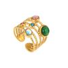 Light Luxury Retro High-end Ring Titanium Steel Does Not Fade Women's Niche Design Ring Stainless Steel Open Jewelry Flower