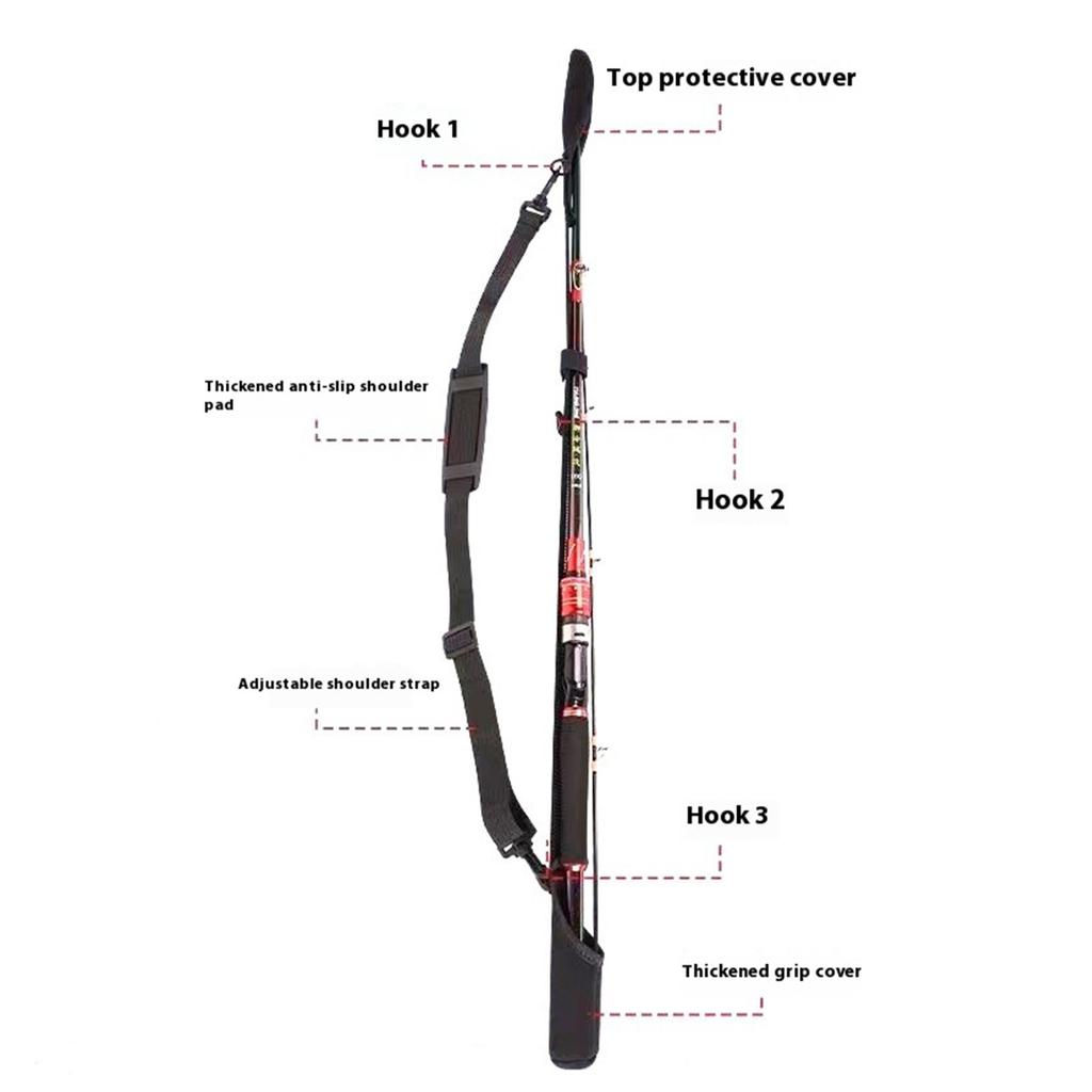Shoulder Belt Poles Fishing Rod Strap Holder Belt 110-170cm Carrying Strap Portable Casting Rod Carriers Strap