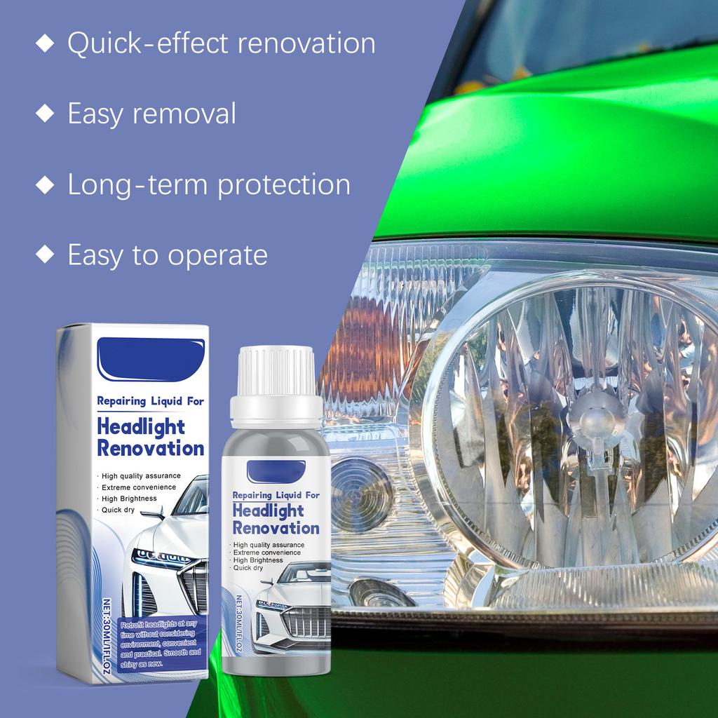 HOMONTH Car Headlight Fluid, Car Light Care, Removal, Brightening, Cleaning, Stain Removal, Polishing, And Refurbishment Cleaner, 30ML