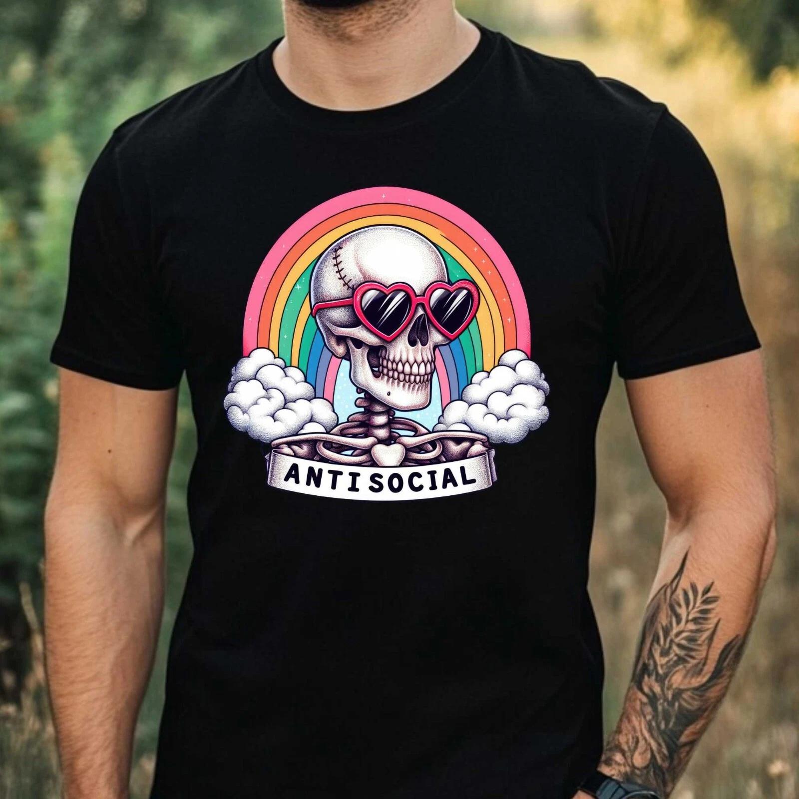 Mens Funny Sarcastic Skeleton Motif Cotton 100% Cotton T-shirt Mens Tees Top Size XS to 5XL- XL