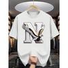 Taglie Europee Estate Moda Uomo T-shirt a Manica Corta con Stampa a Lettere Casual Girocollo Magliette da Uomo
