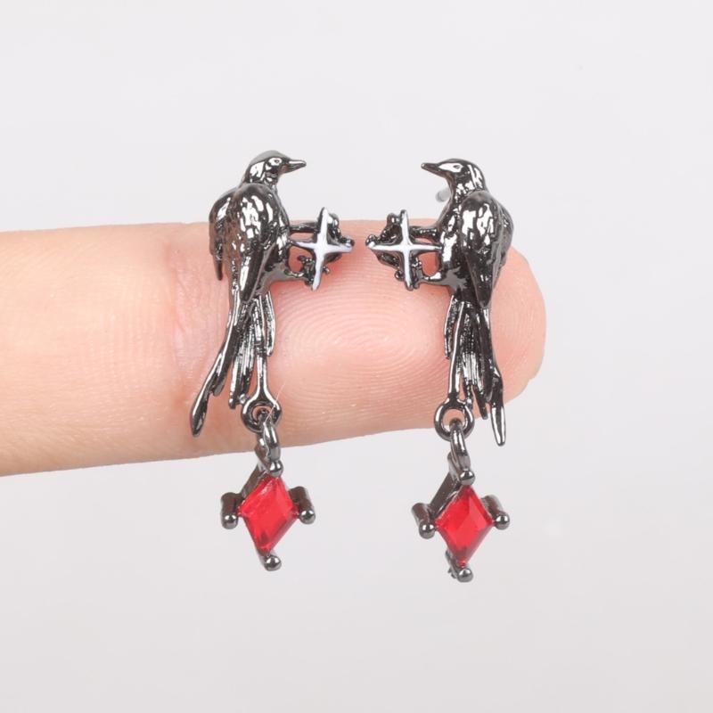 Nervous Black Crow Ear Clip Not Punctured Thin Casual Fit Untarnished Alternative Gristle Addition