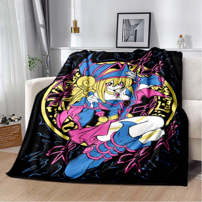 Dark Magician Cartoon Anime Throws Blanket Kids Super Soft Cute Blankt for Travel Couch Picnic Bed Flannel Blanket Birthday Gift