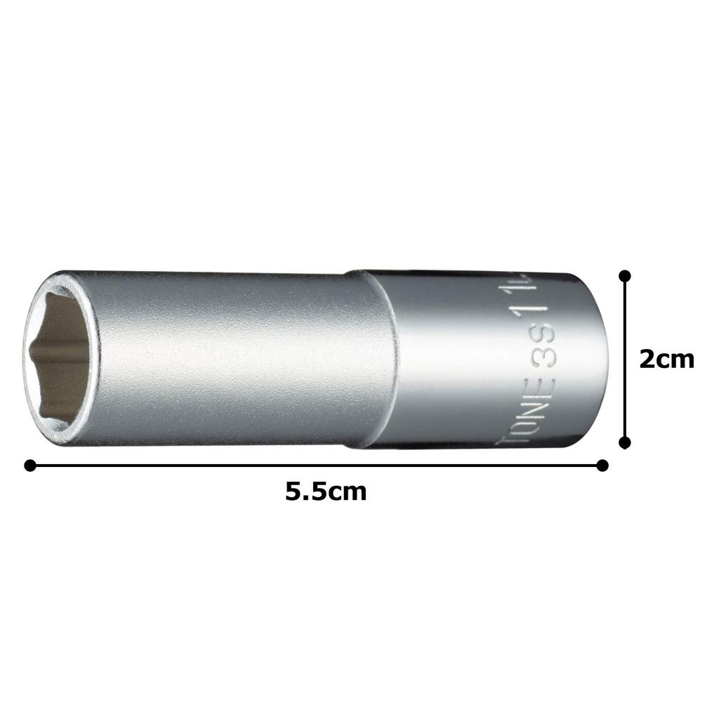 Tone Deep Socket 11mm Width HP3S-11L (Hex), 9.5mm (3/8") Drive,