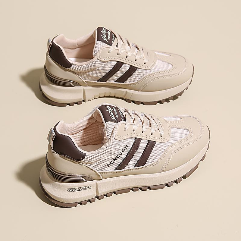 CRLAYDK Women's Chunky Sneakers Summer Mesh Breathable Walking Shoes Fashion Casual Sports Platform Ladies Lace Up Tennis