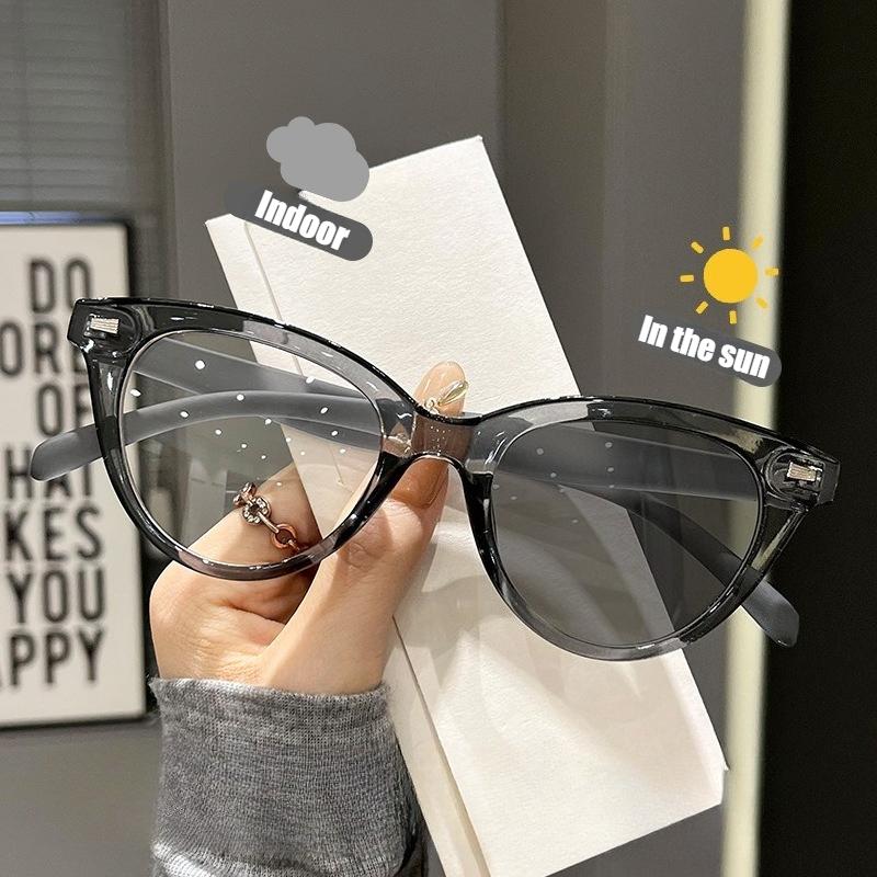 Retro Photochromic Myopia Glasses Fashion Color Changing Minus Diopter Eyewear Women Sun Shades Eyeglasses Prescription Lenses