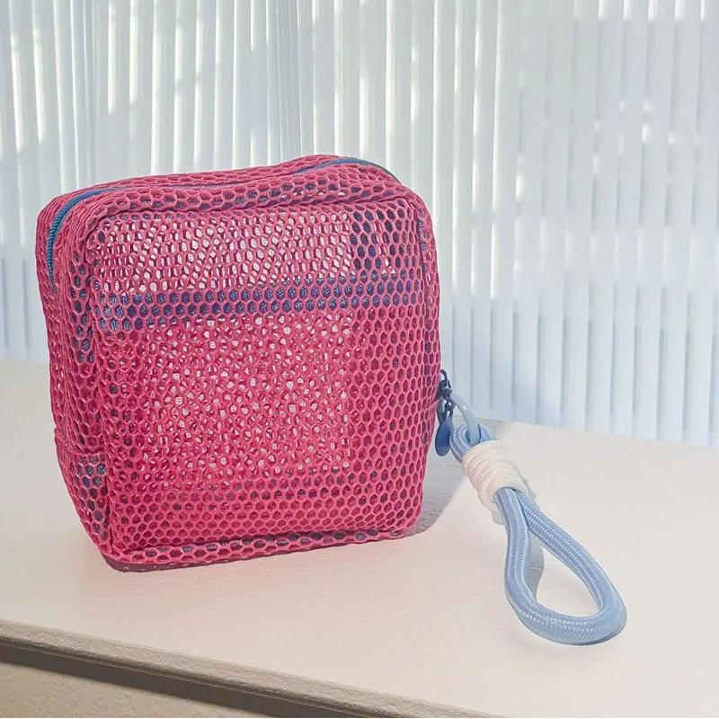 Large Capacity Dopamine Mesh Storage Bag Cosmetic Storage Tofu Bag Portable Travel Grooming Bag YLE413