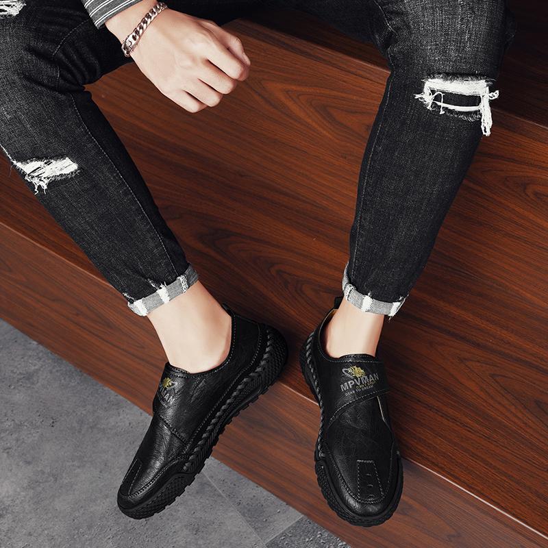 38-48 Men's Classic Fashion Casual Leather Shoes Retro Outdoor Low Cut Men's Leather Shoes Casual Shoes