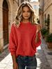 In Stock: New Solid Color Knit Pullover Sweater, Round Neck, Long Sleeve, Loose Fit for Autumn/Winter 2026