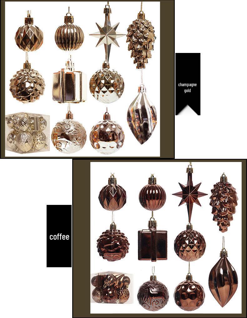 Irregular Shape Christmas Tree Ornaments, Set of 12 Balls for Festive Decor