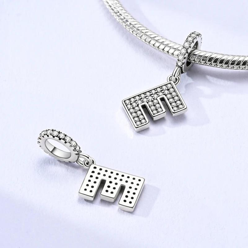 Original Copper 26 Letters A-Z Alphabet Name Beads Fit Bracelet New Charms Pendants Diy Women Jewelry Making
