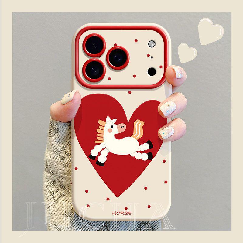 New Year Polka Dot Heart iPhone Case for Apple 17 - Light Luxury Lanyard Design, Niche Style for iPhone 16 Pro, Cartoon Edition iPhone 16 Plus