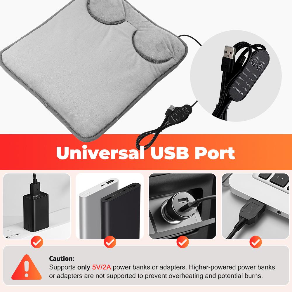Multi-functional Electric Heating Pad: Foot, Hand, and Belly Warmer with 4-Level Temperature and Timing Control