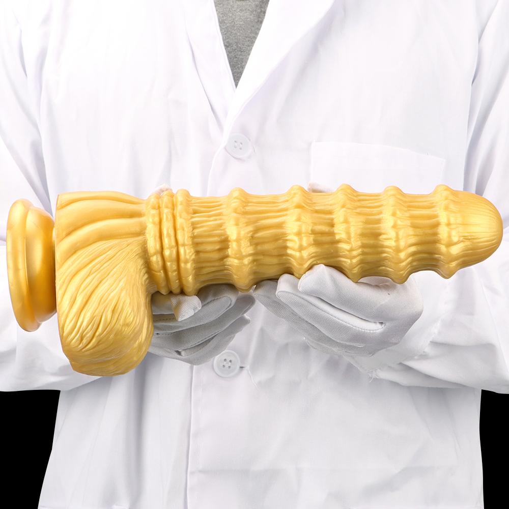 Golden Horse Dildo Silicone Soft Anal Plug Masturbator Strap on Penis Sex Toys Big Dick Realistic Cock Fisting Slave BDSM