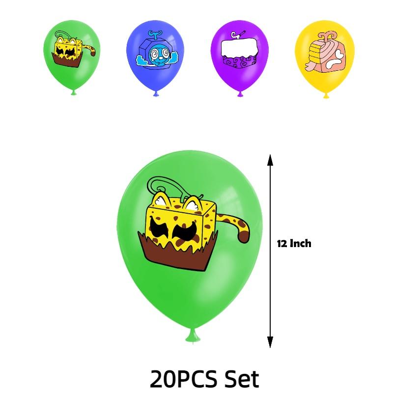 Blox Fruits Cartoon Theme Birthday Party Decorations Set Flags Balloons Cake Toppers