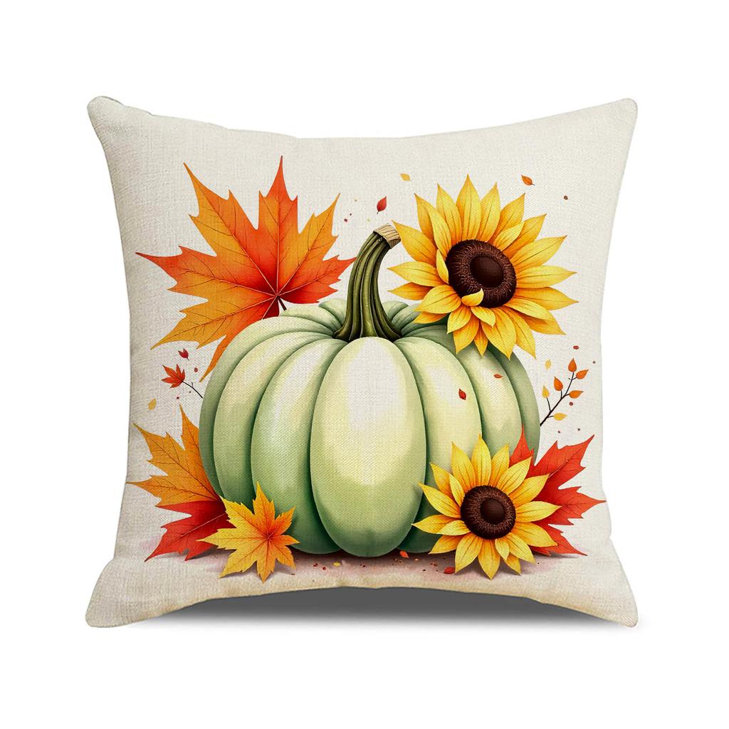 Autumn Harvest Pumpkin Pillow Cover Farmhouse Atmosphere Decoration Thanksgiving Cushion Maple Leaf Print Home Sofa Cushion