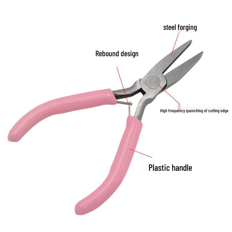 5-Inch Mini Multifunctional Pliers Set: Needle-Nose, Tiger, Round-Nose, Angled - Perfect for Jewelry DIY and Handmade Accessories.