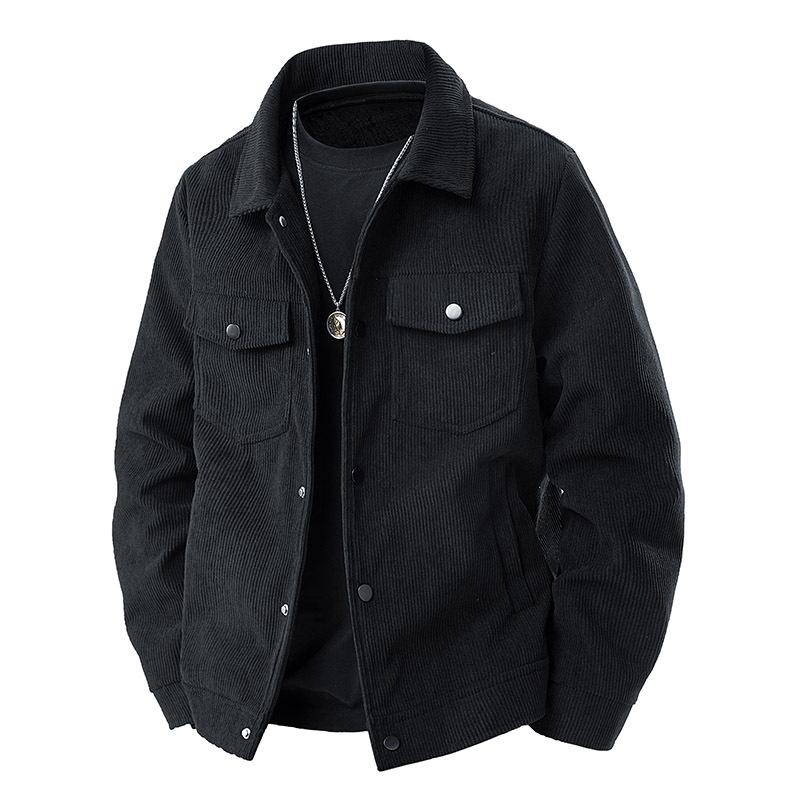 Men's Trendy Corduroy Turn-Down Collar Jacket - Stylish, Versatile Outerwear