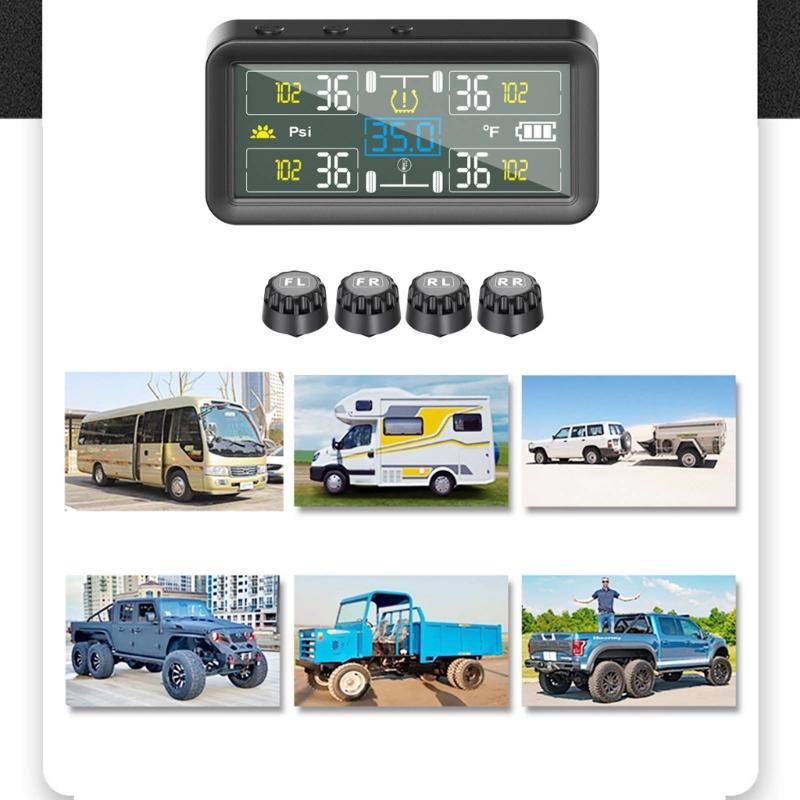 Tire Pressure Detection System For Vehicles 4 Wheel Monitoring Lightweight Energy Saving ABS+PC Alarm Function