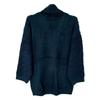 Fendi FZY874 A9WF Dark Green Mohair Blend Zucca Pattern Side Slit Turtleneck Knit Pullover Tops 36 greenUsed