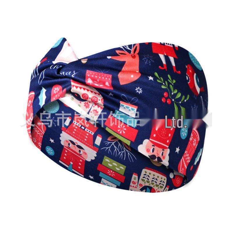 Women's Christmas Sweatband Headband: Sweat-Absorbing Hairband for Fitness, Yoga, and Running