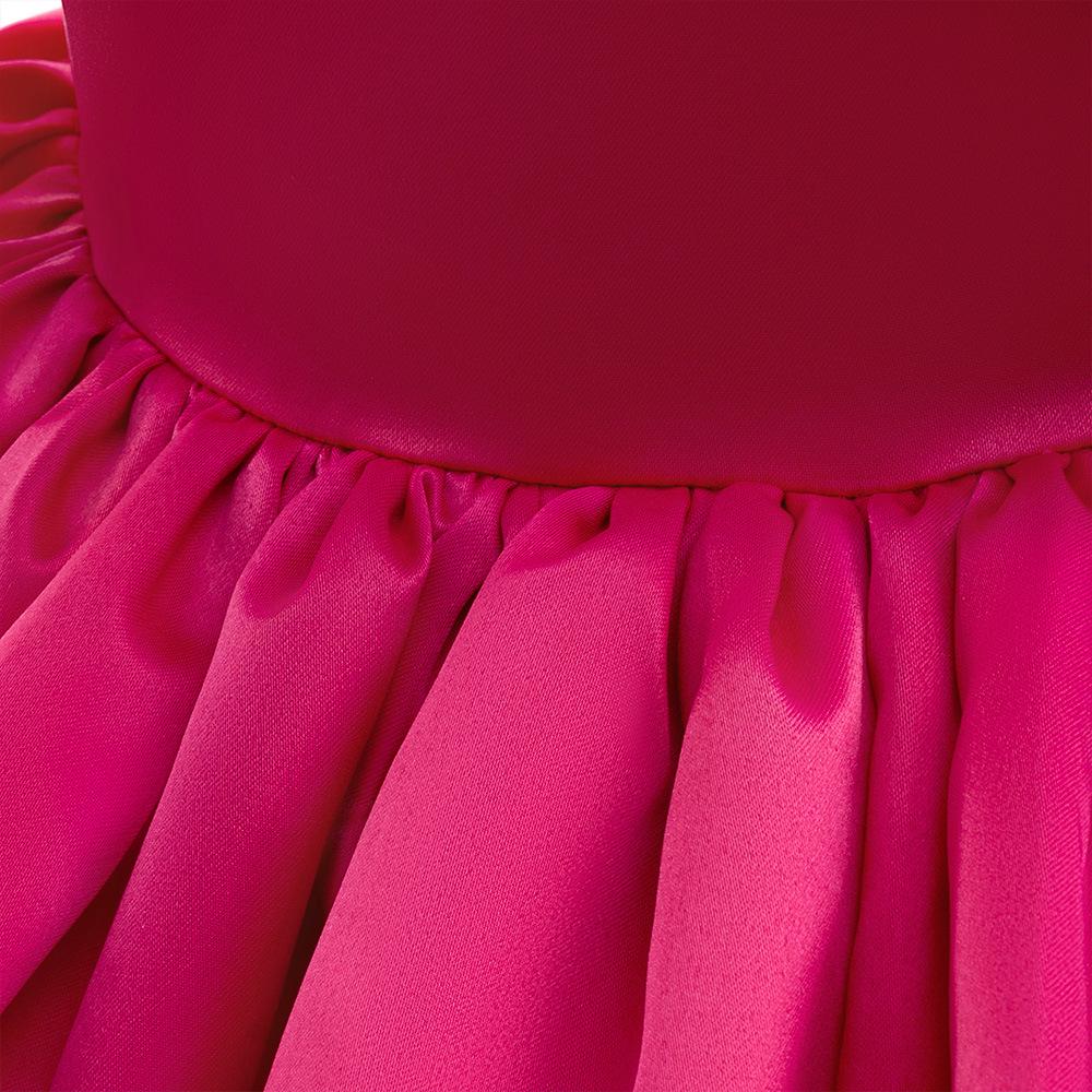 Robe de Princesse Satinée pour Filles – Jupe Plissée Papillon pour l'Été et la Remise des Diplômes