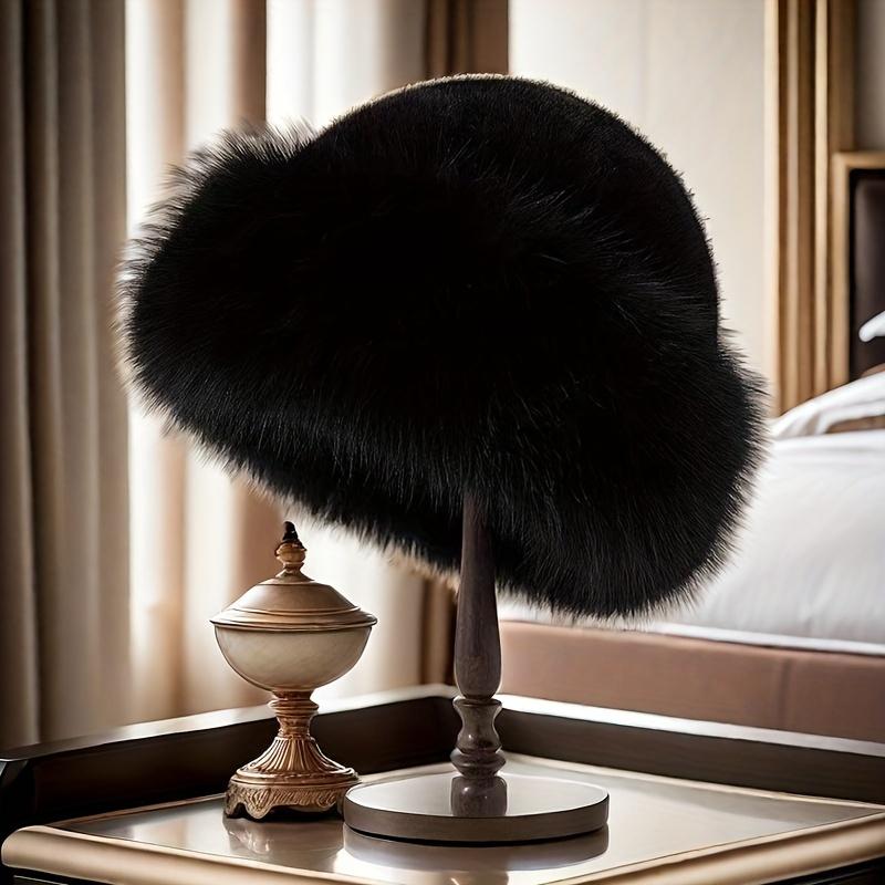 New Women's Fashion Fur Cap Fur Hat Autumn And Winter Fur Hats Mongolian Hat Brimless Plush Fluffy Skiing Riding Warm Caps