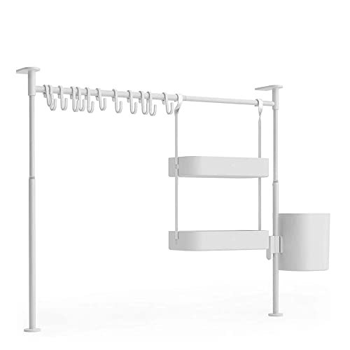 

Umbra Anywhere Tension Rod Multi Kitchen Organizer, большой органайзер, белый
