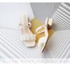 Women's Summer 2025 French Style Chunky Heel Sandals: Mid-Heel Internet Celebrity Two-Wear Sandals and Slippers