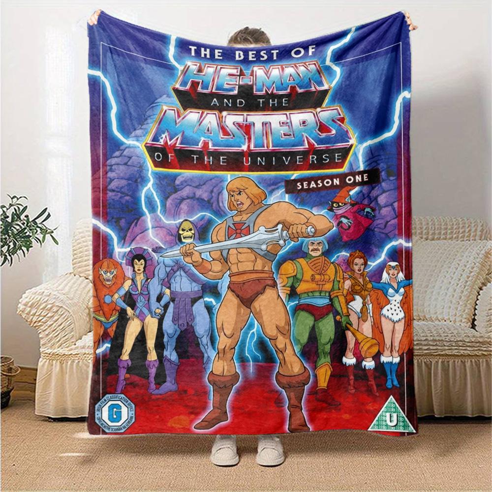 Heman Masters Universe Season One Flannel Blanket Super Soft Warm Cozy Blanket For Sofa Bed Office Travel Allseason Home Decor Gift