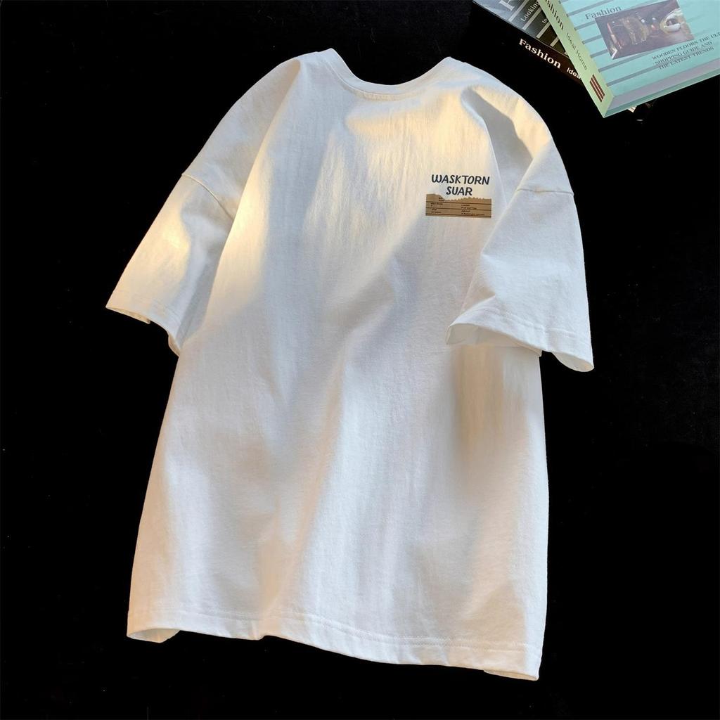 Men's 2025 Trendy Casual Heavyweight Cotton T-Shirt - Short Sleeve, Loose Fit