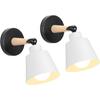Set of 2 Industrial Vintage E27 White Adjustable Wall Sconces - Metal 15x15 Cm