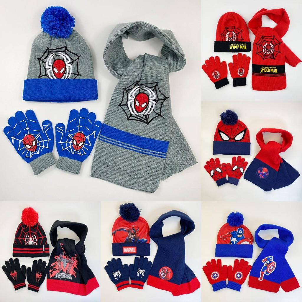 Cozy And Colorful Spider Man Knit Hat Scarf And Gloves Set For Boys Autumn Winter Outdoor Fun