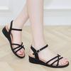 Slope Heel Sandals Women's 2025 Summer New Fashion Versatile Soft Sole One Pedal Open-toed Women's Shoes Hollow Beach Shoes Women