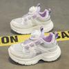 Spot classmates rotating buckle sneakers, primary school students cushioning rebound running shoes, double mesh basketball shoes