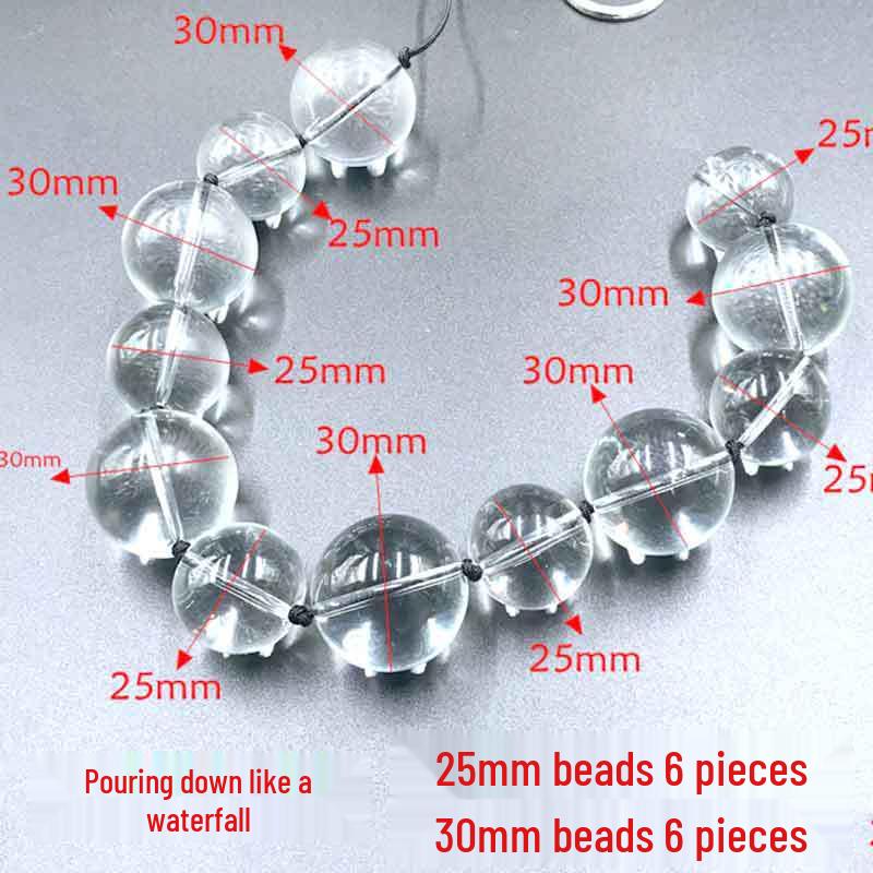 Rear Garden Crystal Glass Anal Plug - Super Long Ice Bead Massager for Men & Women