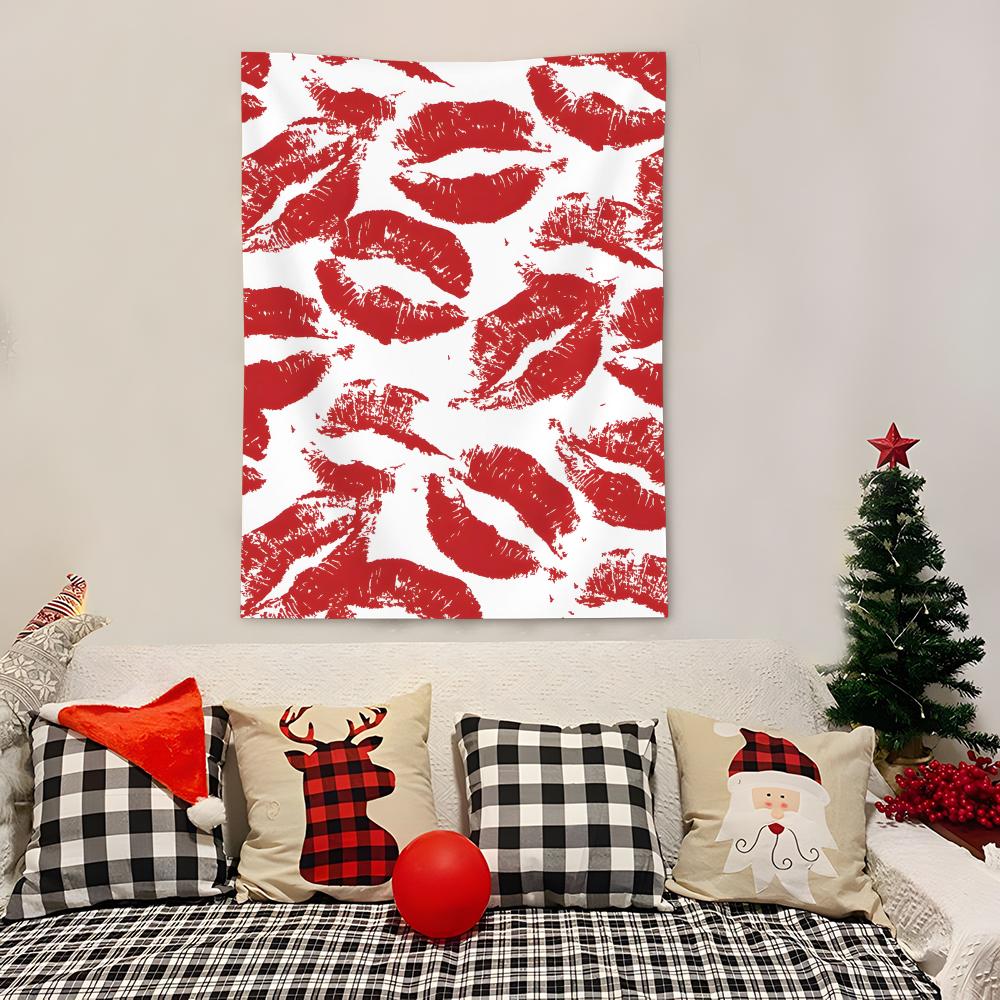 Valentines Day Kiss Tapestry Decoration Art Microfiber Background For Bedroom Living Bar Garden Outdoor Festival