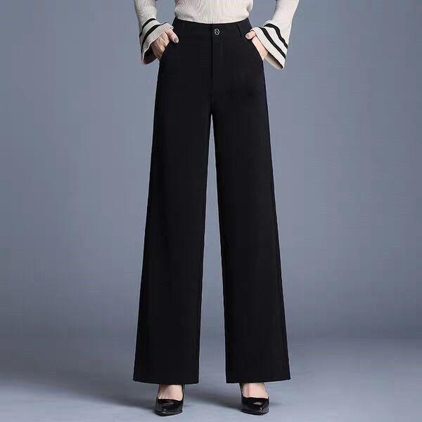 

Women s High-Waisted Non-Iron Drape Wide-Leg Dance Pants M (Recommended for 95-105 cm) чёрный