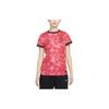 Korea 2024 Stadium Home All Over Logo Print Crew Neck Casual Short Sleeve Football Shirt Women Tops Red FJ4332-679