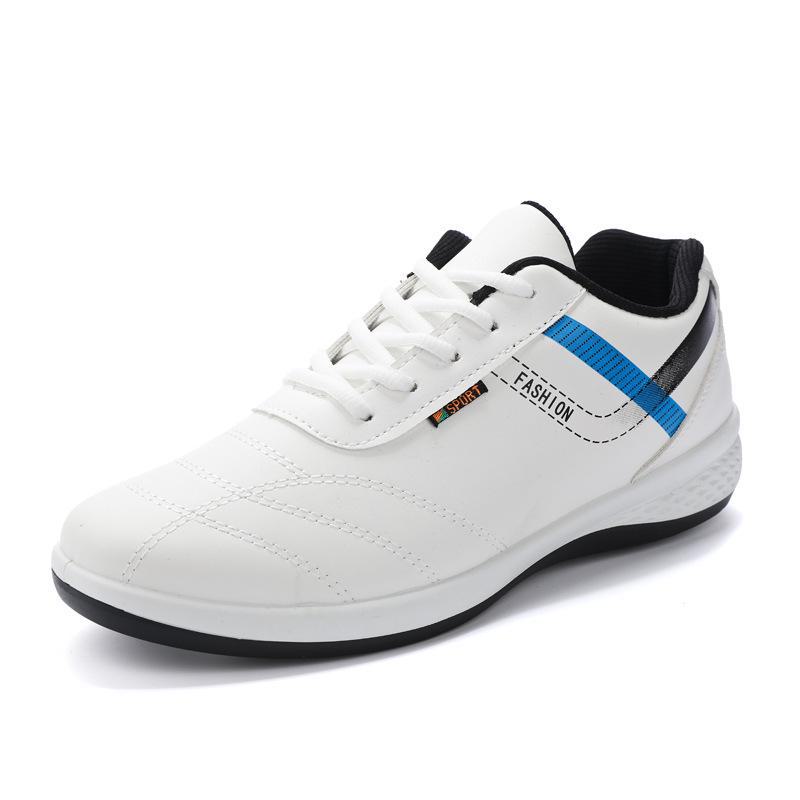 2024 Spring Men's Korean Style Lightweight Leather Casual Running Shoes - Wear-resistant, Low-top Design