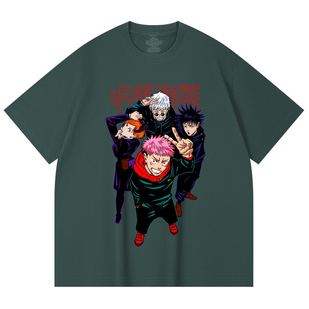 230 Gsm 100% Cotton Jujutsu Kaisen V12 Jujutsu High Print Unisex Heavy Cotton T Shirt