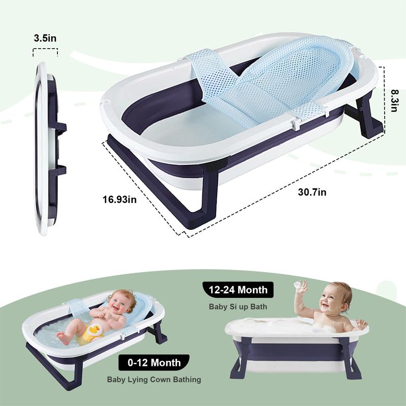 Newborn Collapsible Baby Bathtub Portable Travel Bathtub  Foldable Baby Bathtub Foldable Bath Basin Newborns For Baby 0-36 Month