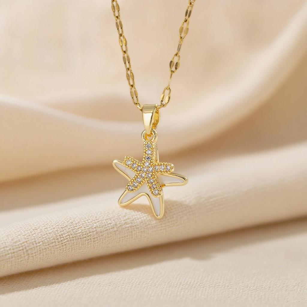 Elegant Light Luxury Zircon Necklace for Women - Gold-Plated, Simple Clavicle Chain