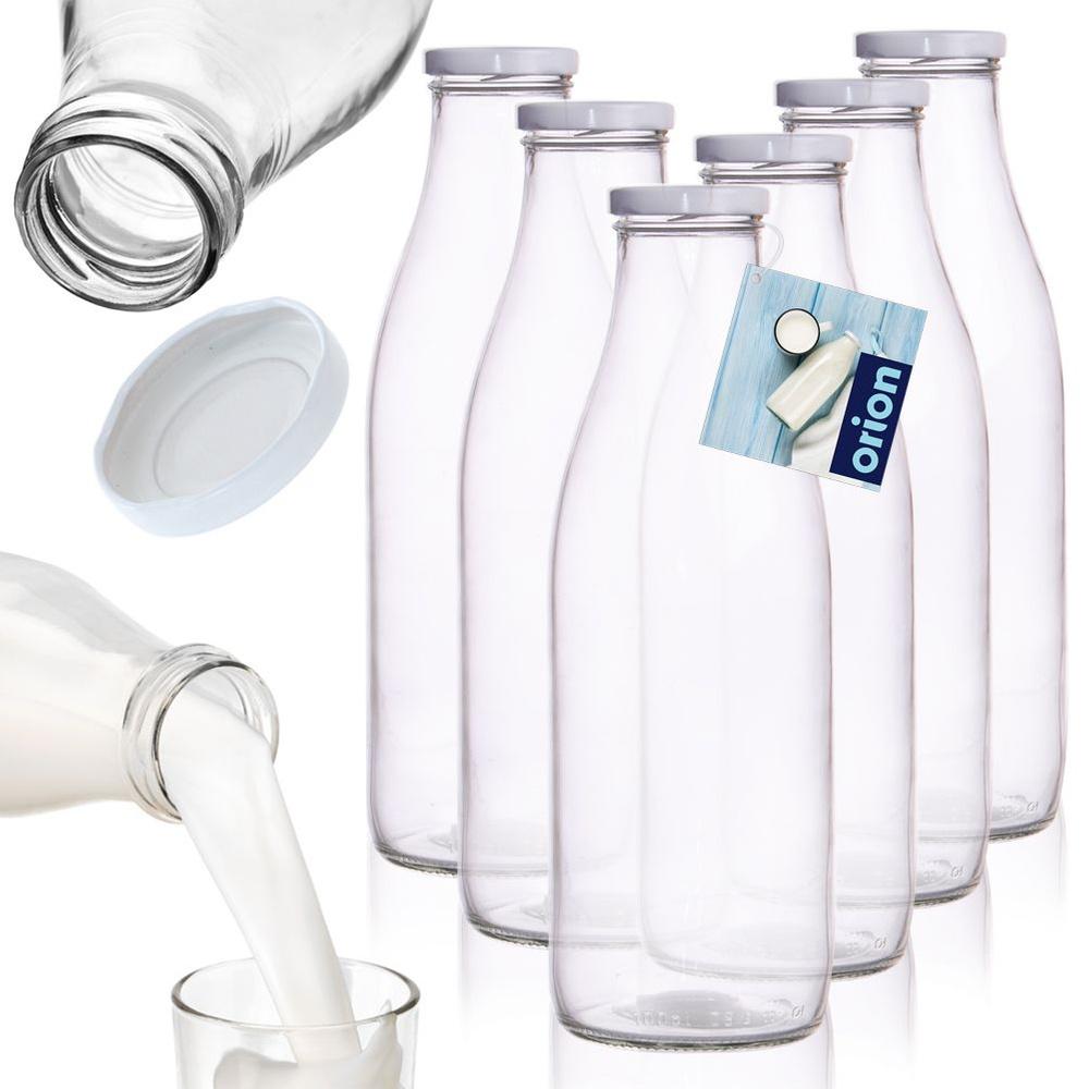 Glass Milk Bottle 1 L 6 Pcs.